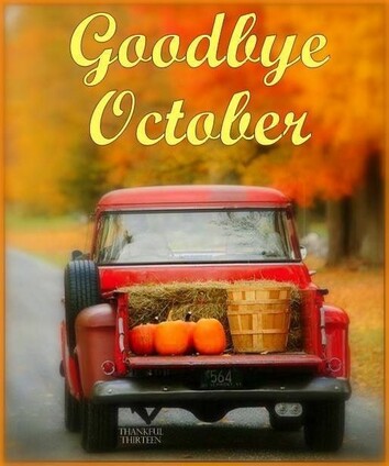 Vintage truck on road with fall colours