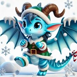 Heartly dressed as an elf for Christmas.